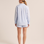 Cotton Long Sleeve Shirt and Striped Short Set – back