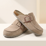 Dahlia Classic Suede Slip-On Mules — detail view