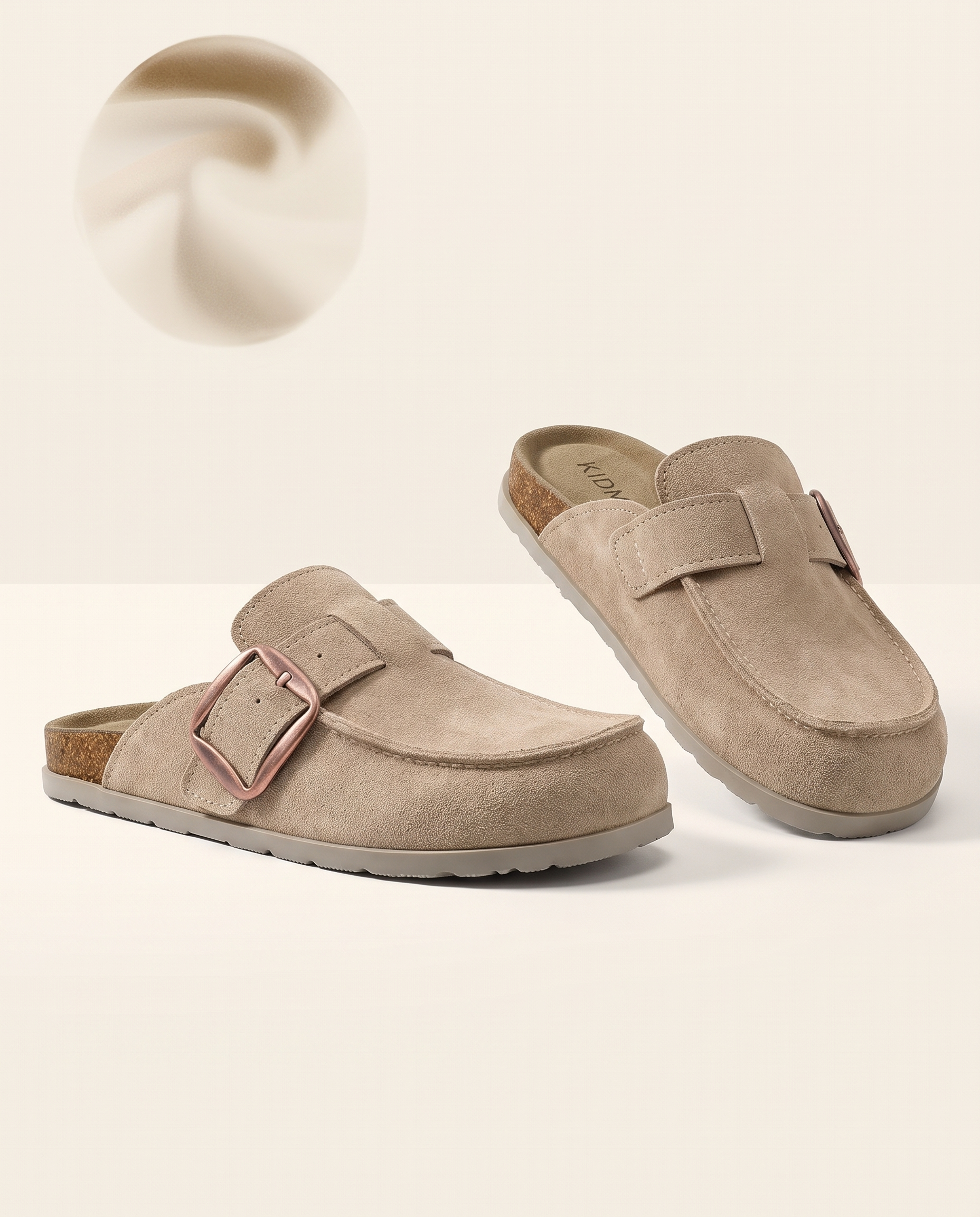Dahlia Classic Suede Slip-On Mules — side view