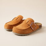 Dahlia Classic Suede Slip-On Mules — Apricot variant