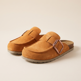 Dahlia Classic Suede Slip-On Mules — Apricot variant