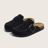 Dahlia Classic Suede Slip-On Mules — Black variant