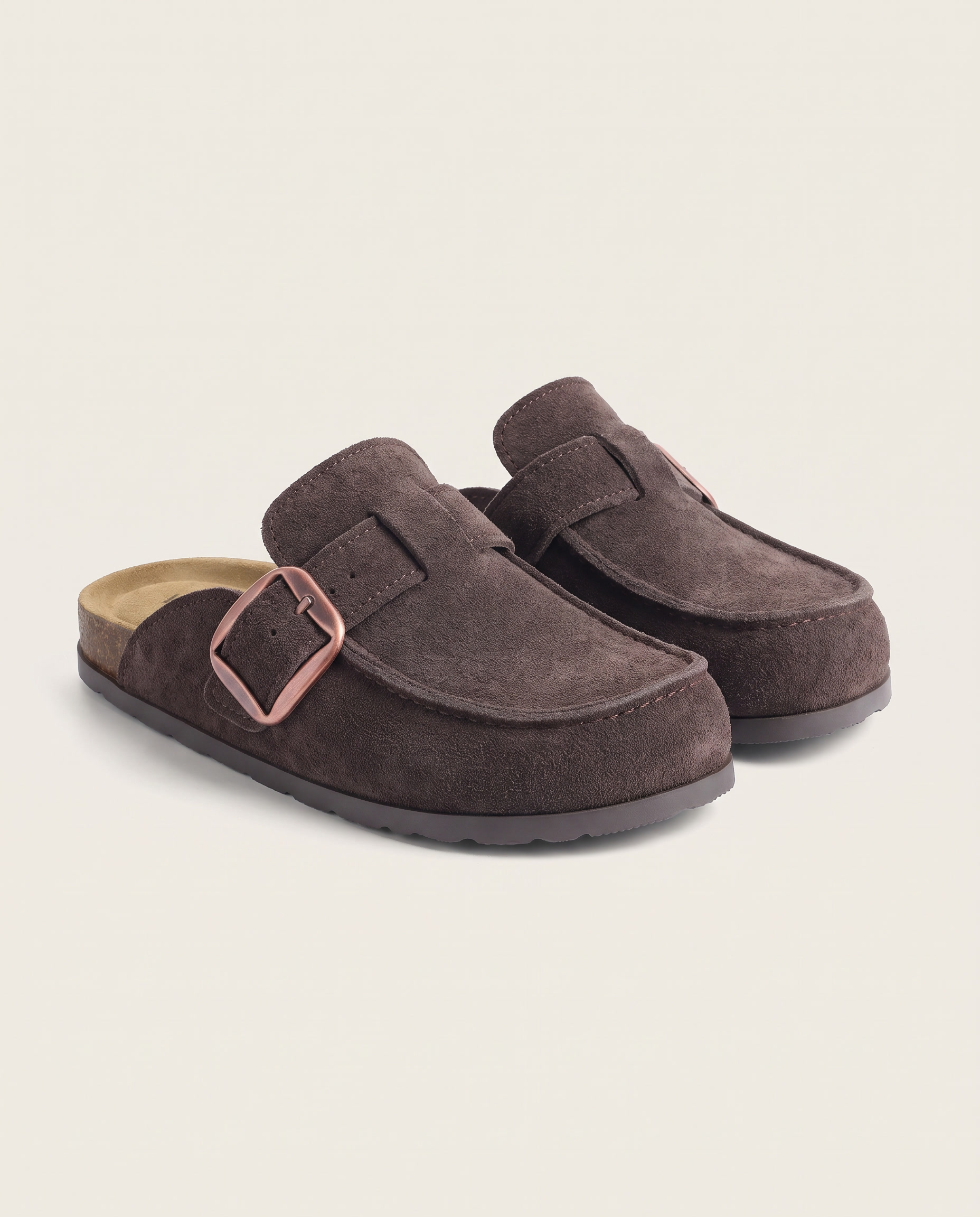 Dahlia Classic Suede Slip-On Mules — Coffee variant