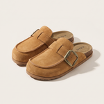 Dahlia Classic Suede Slip-On Mules — Khaki variant