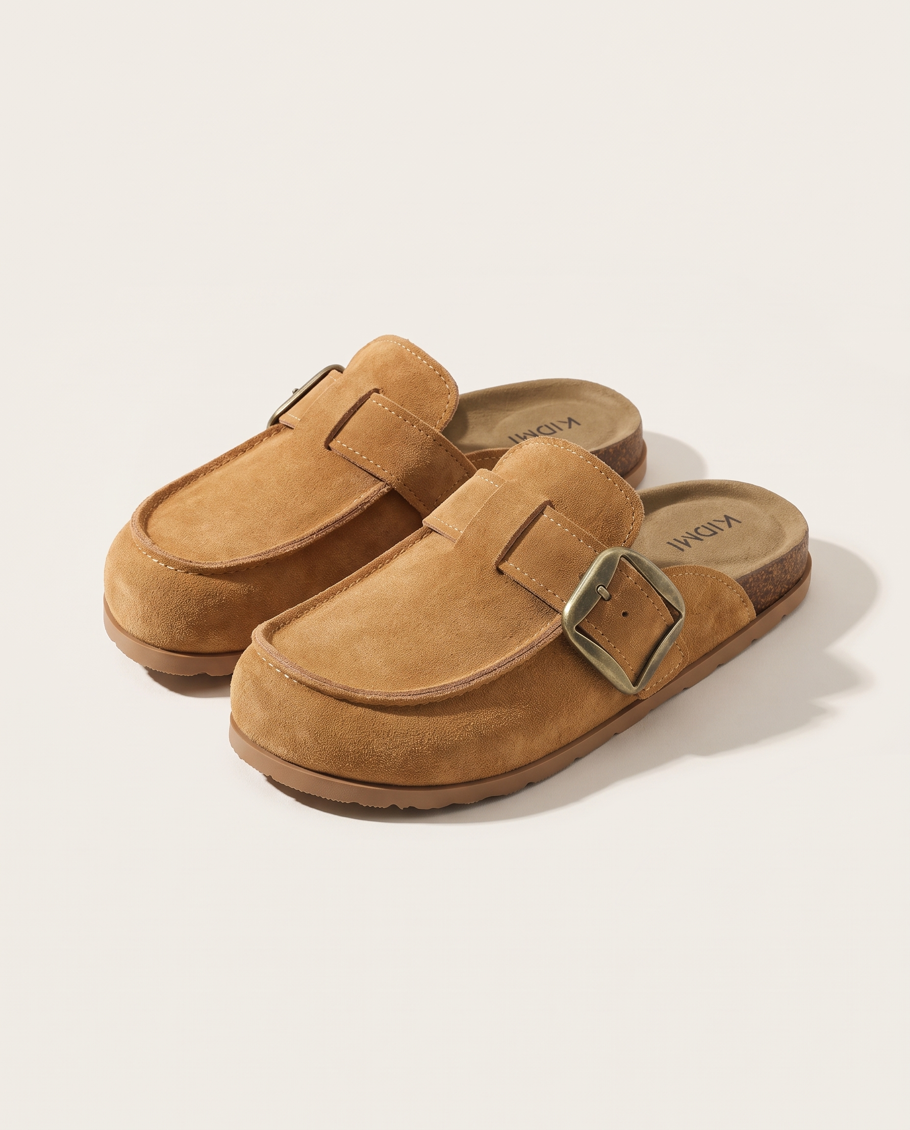 Dahlia Classic Suede Slip-On Mules — Khaki variant