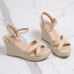 Delia Elegant Platform Wedge Sandals — side view