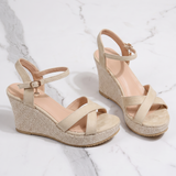 Delia Elegant Platform Wedge Sandals — side view