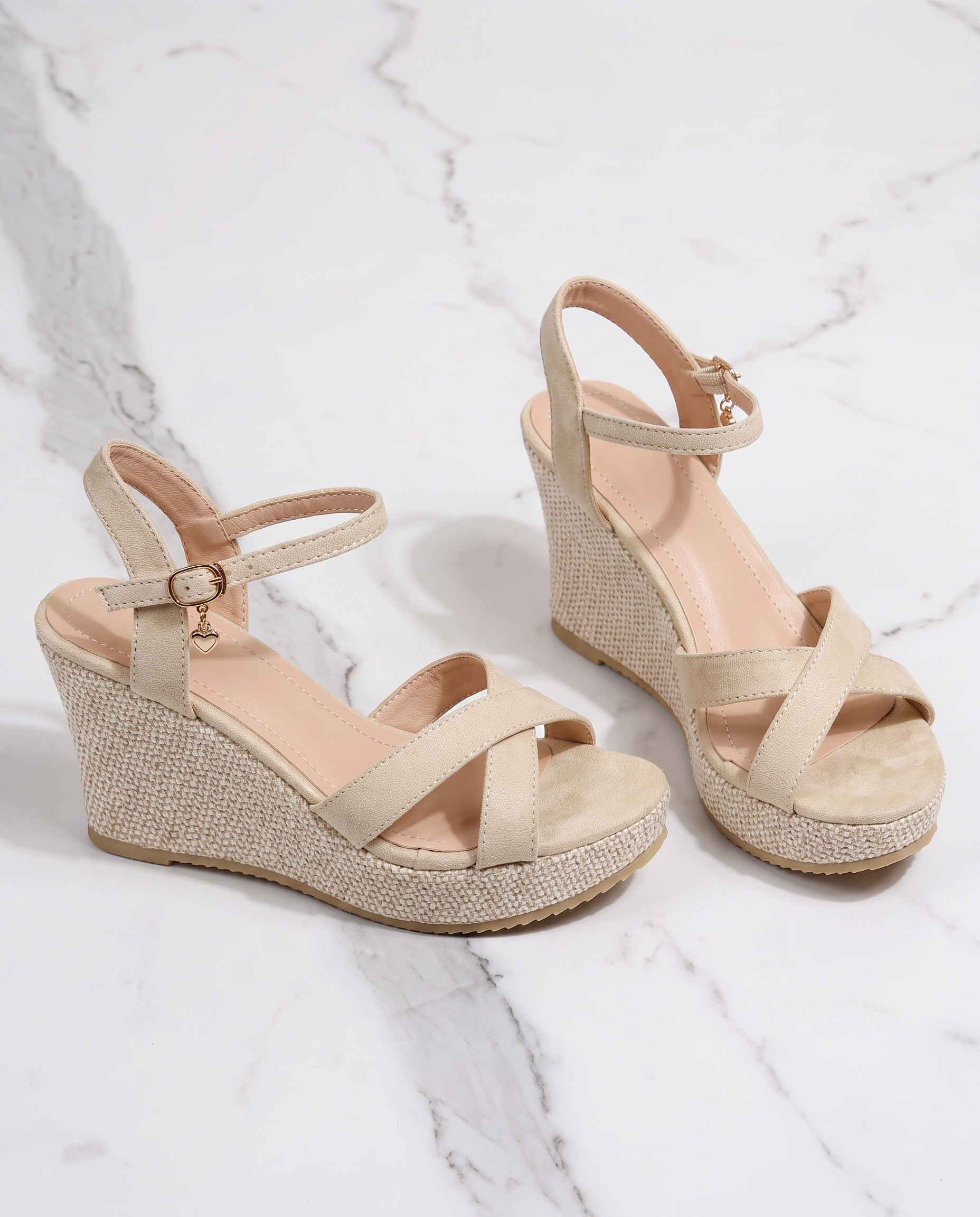 Delia Elegant Platform Wedge Sandals — side view