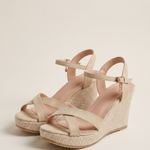 Delia Elegant Platform Wedge Sandals — Beige variant