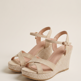 Delia Elegant Platform Wedge Sandals — Beige variant