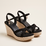Delia Elegant Platform Wedge Sandals — Black variant