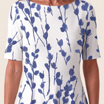 Dress – Coastal Bloom for Sunlit Days — Blue — fabric detail
