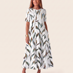 Dress – Coastal Bloom for Sunlit Days — Green — studio front