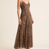 Dune Elegant Leopard-Print Open-Back Maxi Dress — front studio
