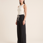 Dune High-Waist Wide-Leg Pants – Black angle view