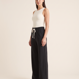Dune High-Waist Wide-Leg Pants – Black angle view
