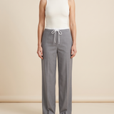 Dune High-Waist Wide-Leg Pants – Grey front view