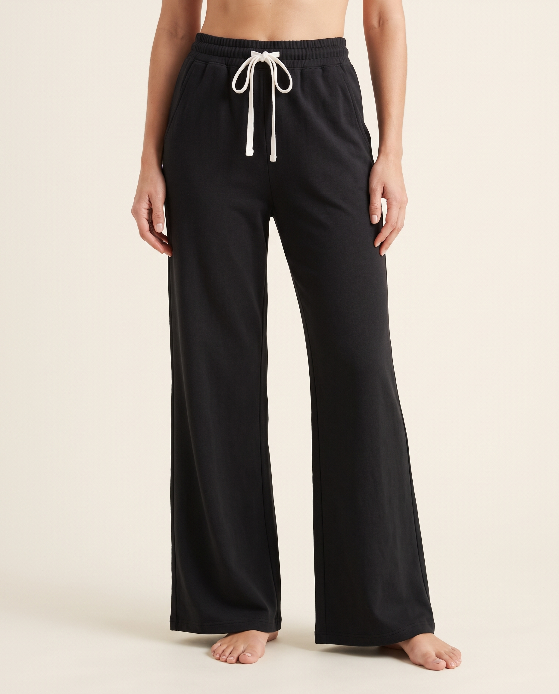 Dune High-Waist Wide-Leg Flared Pants – studio front view