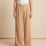 Dune High-Waist Wide-Leg Pants – Khaki front view