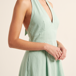 Elara Backless Halter A-Line Midi Dress – product detail view
