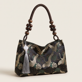 Elara Versatile Embroidered Tassel-Detail Crossbody Bag — Black variant