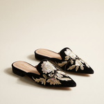 Elegant Floral Embroidered Pointed-Toe Mules — hero view