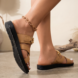 Esme Comfortable Lace Slip-On Sandals — detail view