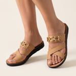 Esme Comfortable Lace Slip-On Sandals — Australian studio lifestyle view