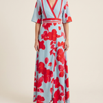 Esme | Flattering Flowing Maxi Dress — Red — studio front