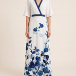Esme | Flattering Flowing Maxi Dress — White — studio front