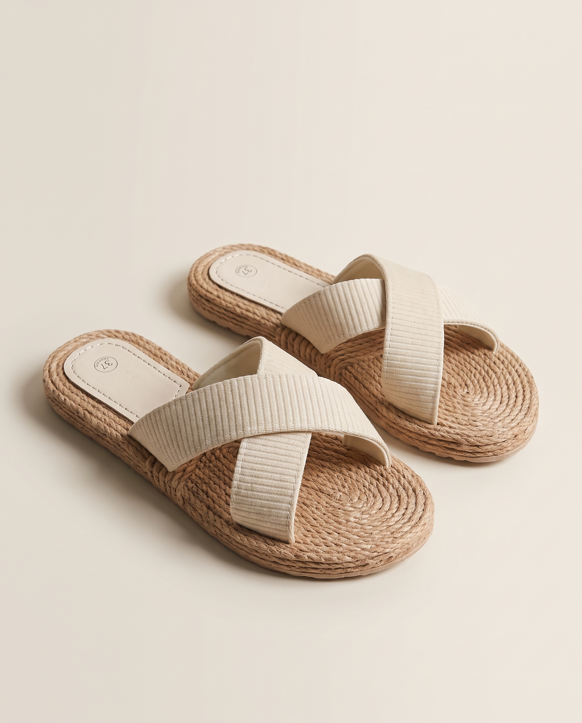 Estelle Comfortable Everyday Flat Slides — Beige variant