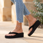 Flora Classic Wedge Everyday Flip-Flops — lifestyle view
