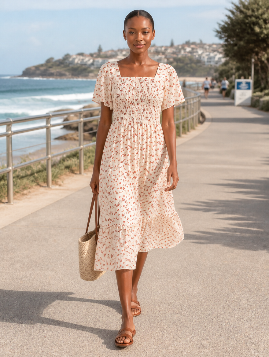 Floral Chiffon Midi Dress – product detail view 1