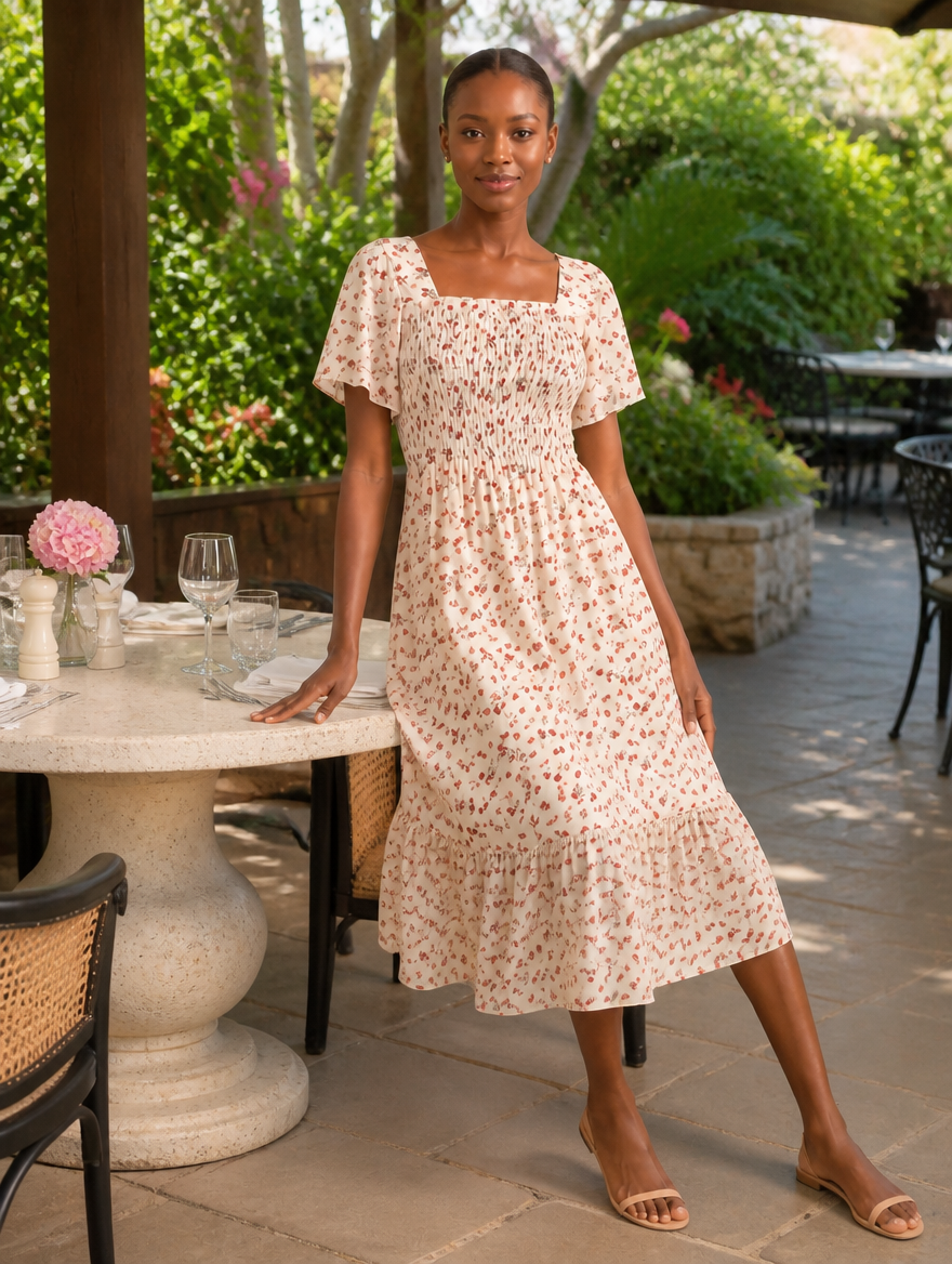 Floral Chiffon Midi Dress – product detail view 2