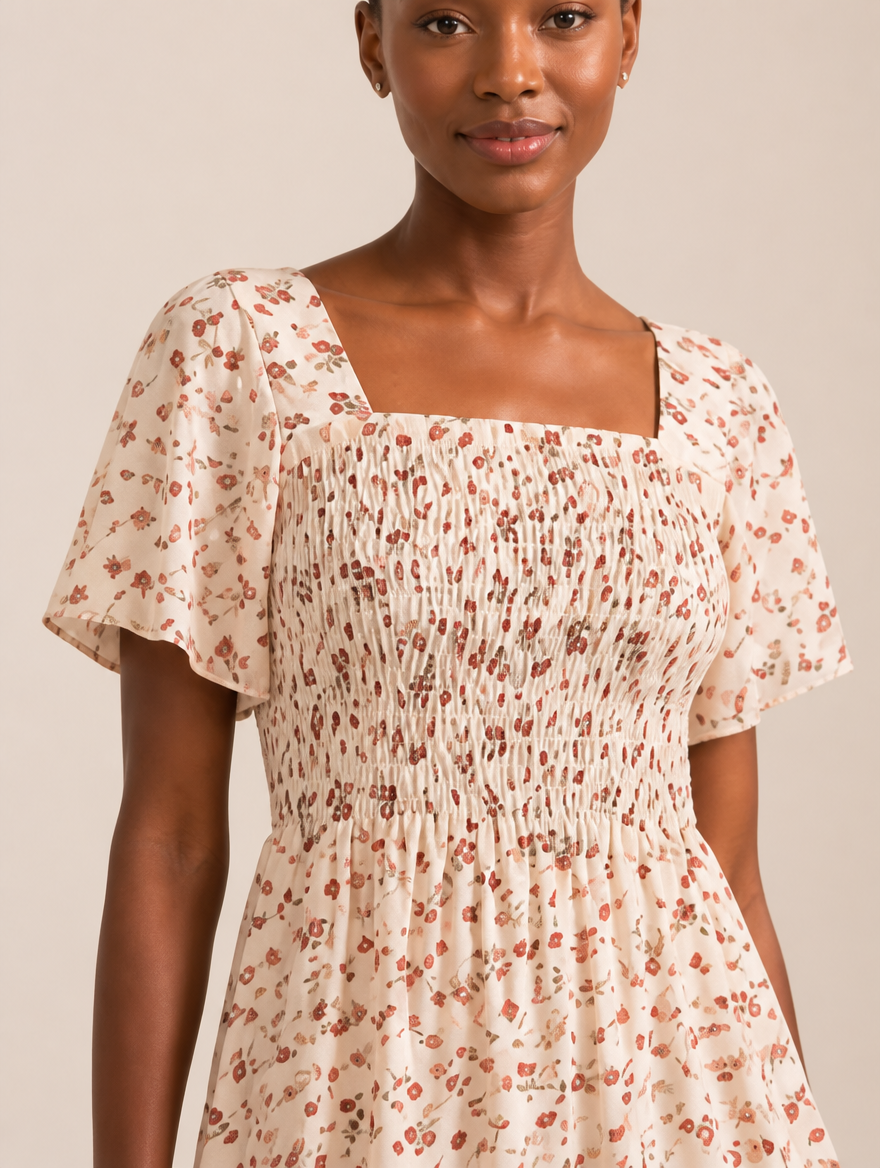 Floral Chiffon Midi Dress – alternate product view