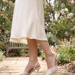 Women's Floral Embroidered Pointed Toe Slingback Heels – Wedding Bridal Pumps — Australian lifestyle