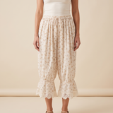 Floral Lace Lantern Trousers – Print A front