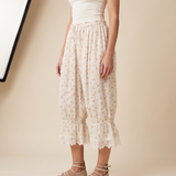 Floral Lace Lantern Trousers – Print A angle