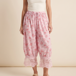 Floral Lace Lantern Trousers – Print B front