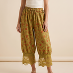 Floral Lace Lantern Trousers – Print D front