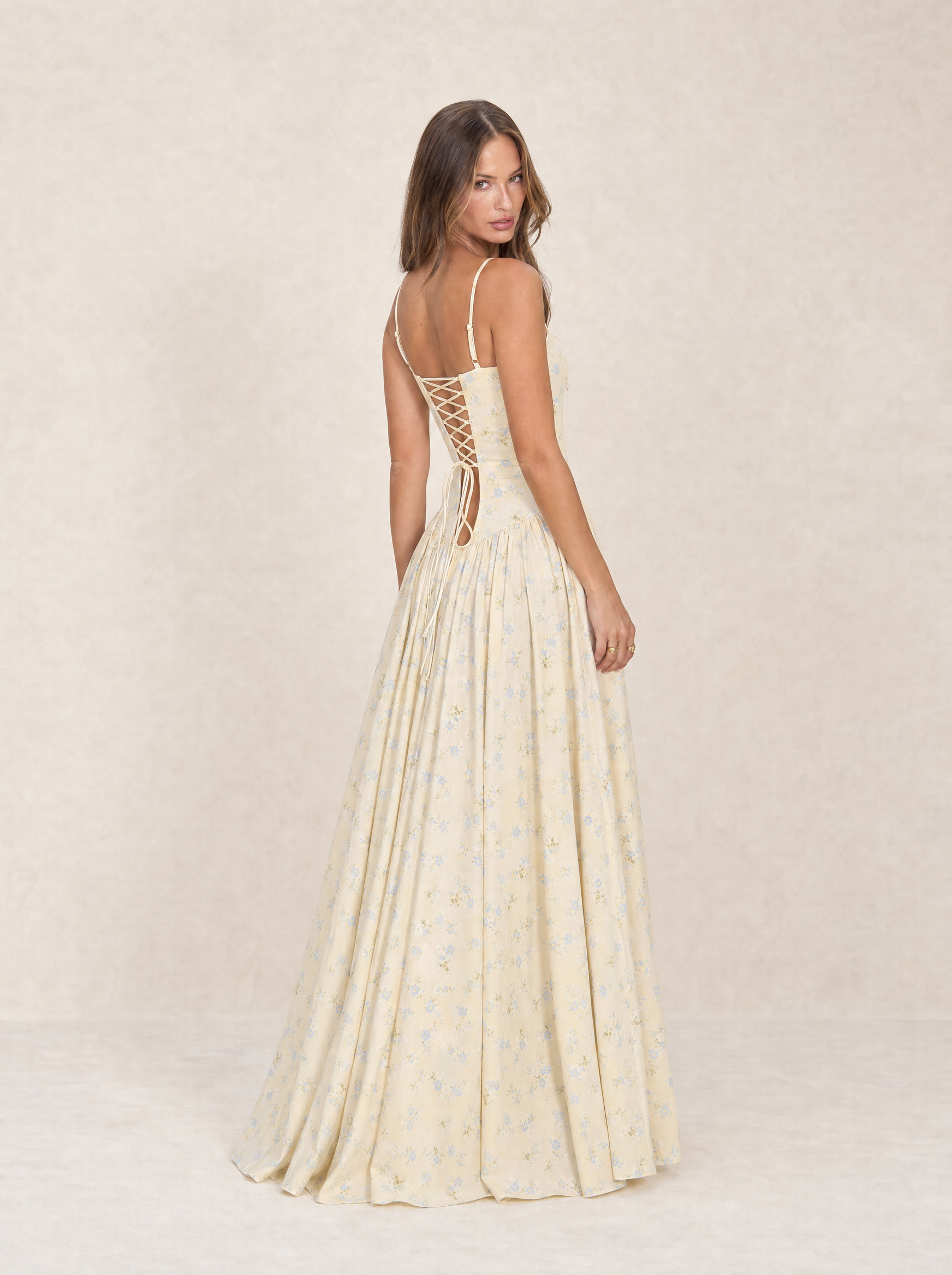 Floral Lace-Up Maxi Dress – alternate product view
