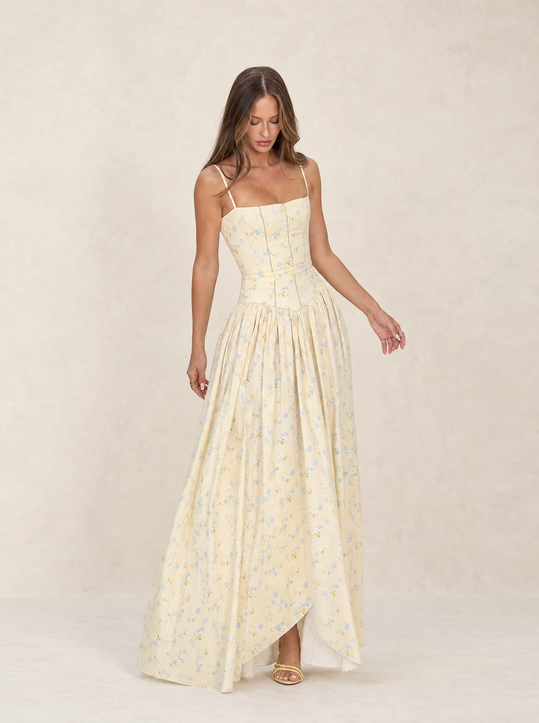 Floral Lace-Up Maxi Dress – primary product view