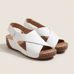 Gaia Comfortable Wedge Everyday Sandals — Black variant