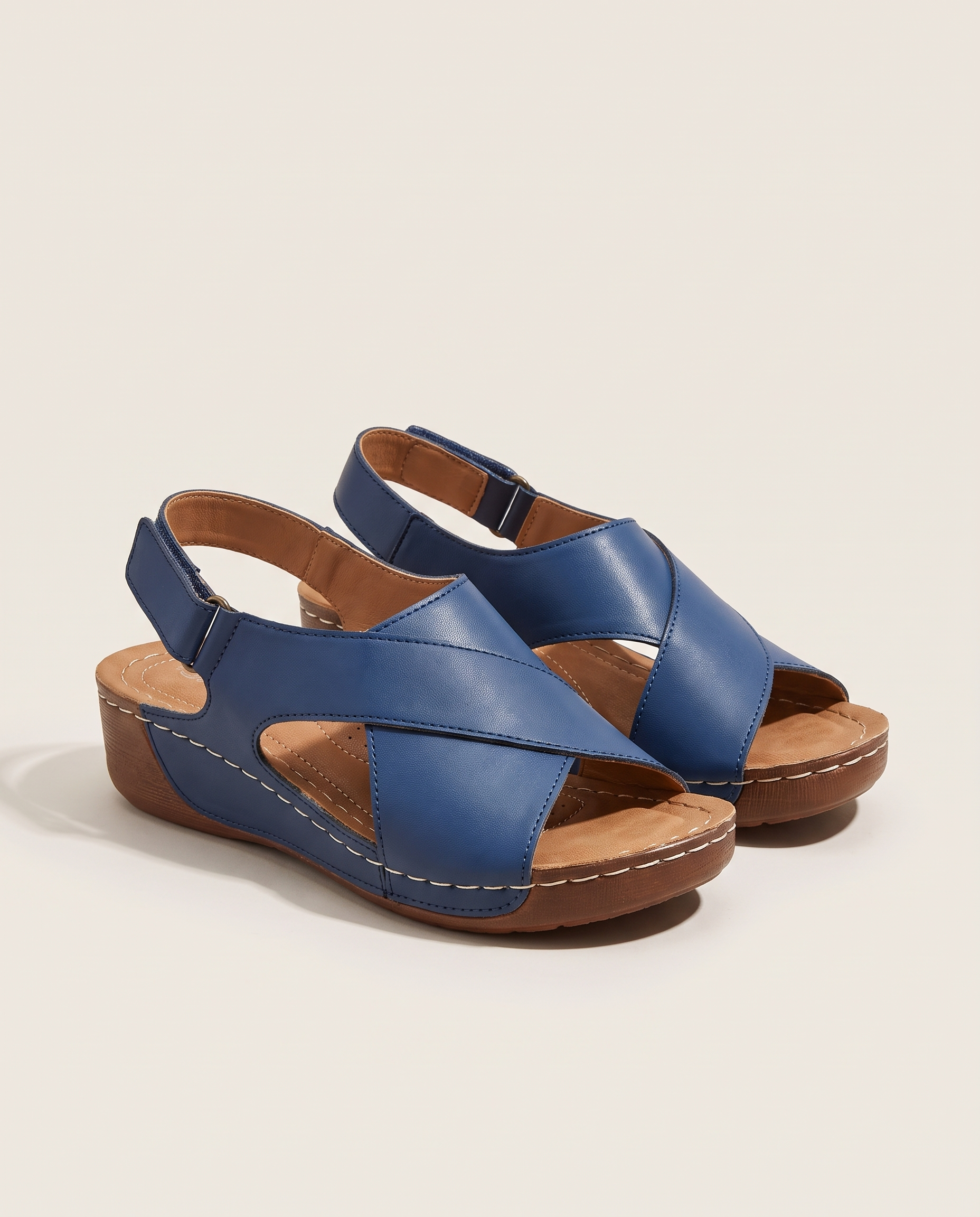 Gaia Comfortable Wedge Everyday Sandals — Blue variant