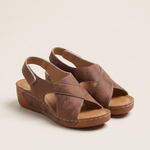 Gaia Comfortable Wedge Everyday Sandals — Brown variant