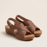 Gaia Comfortable Wedge Everyday Sandals — Brown variant