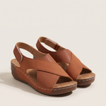 Gaia Comfortable Wedge Everyday Sandals — Brun variant