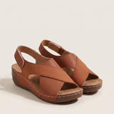 Gaia Comfortable Wedge Everyday Sandals — Brun variant