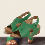 Gaia Comfortable Wedge Everyday Sandals — Green variant