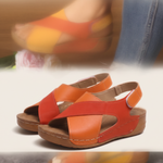 Gaia Comfortable Wedge Everyday Sandals — Orange variant